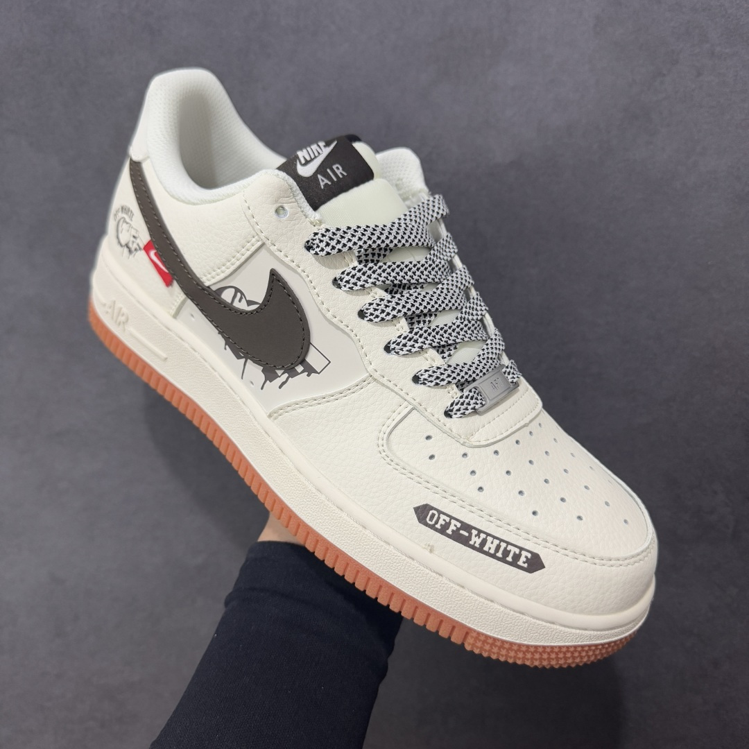 图片[3]-【定制版】Nike Air Force 1\’07 Low 联名 爱心米黑生胶 空军一号低帮休闲板鞋  #原楦头原纸板 原装鞋盒 定制五金配件 内置全掌气垫 原厂鞋底 货号：QW5836-027  尺码：36 36.5 37.5 38 38.5 39 40 40.5 41 42 42.5 43 44 44.5 45-选品中心