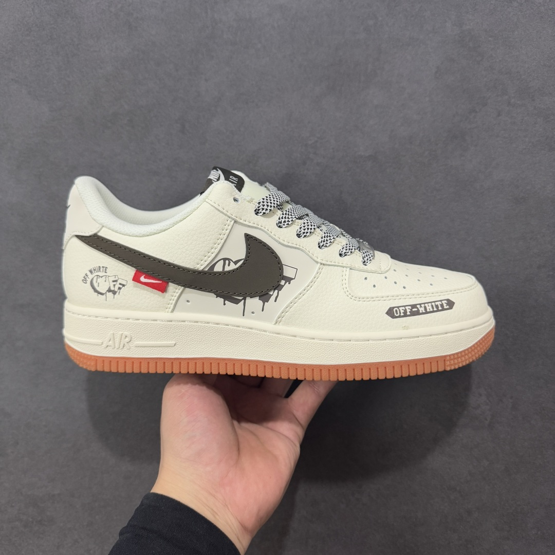 【定制版】Nike Air Force 1\’07 Low 联名 爱心米黑生胶 空军一号低帮休闲板鞋 #原楦头原纸板 原装鞋盒 定制五金配件 内置全掌气垫 原厂鞋底 货号:QW5836-027 尺码:36 36.5 37.5 38 38.5 39 40 40.5 41 42 42.5 43 44 44.5 45-选品中心