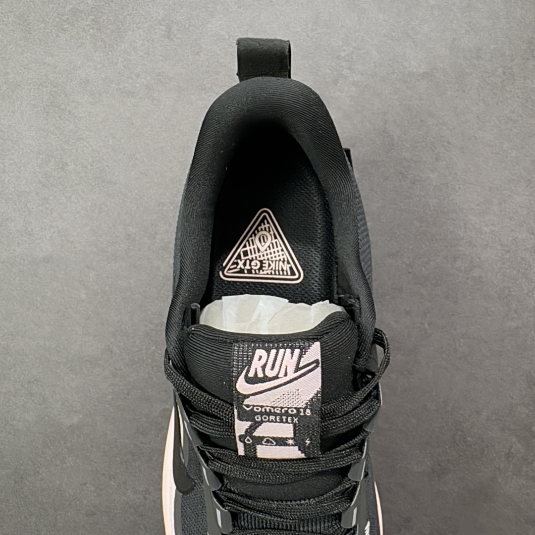图片[7]-【纯原组合底】Nike VOMERO 18 GTX 耐克 舒适减震防滑 低帮跑步鞋 正确组合大底 正确真正gtx防水鞋面 全掌ReactX泡绵中底 前掌和后跟还配备了Air Zoom气垫单元 据说跑起来更快更舒适哦 这次最大的升级点 首次引入了ReactX泡绵 货号：HQ7002-003 尺码： 36 36.5 37.5 38 38.5 39 40 40.5 41 42 42.5 43 44 45-选品中心