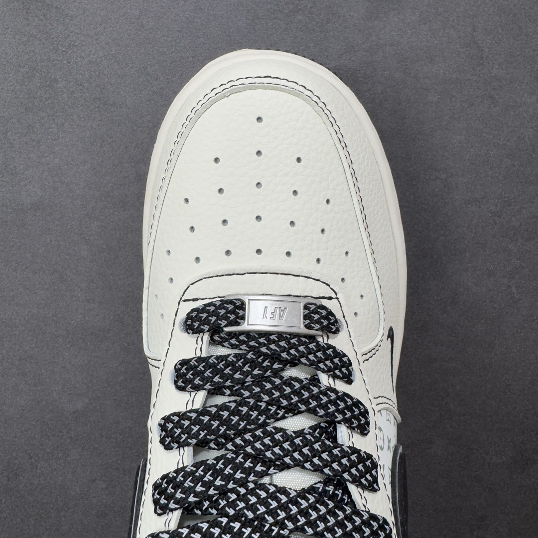图片[8]-【定制版】Nike Air Force 1\’07 Low LV联名 印花米黑勾 空军一号 低帮休闲板鞋  #原楦头原纸板 原装鞋盒 定制五金配件 内置全掌气垫 原厂鞋底 货号：HH7518-080  尺码：36 36.5 37.5 38 38.5 39 40 40.5 41 42 42.5 43 44 44.5 45-选品中心