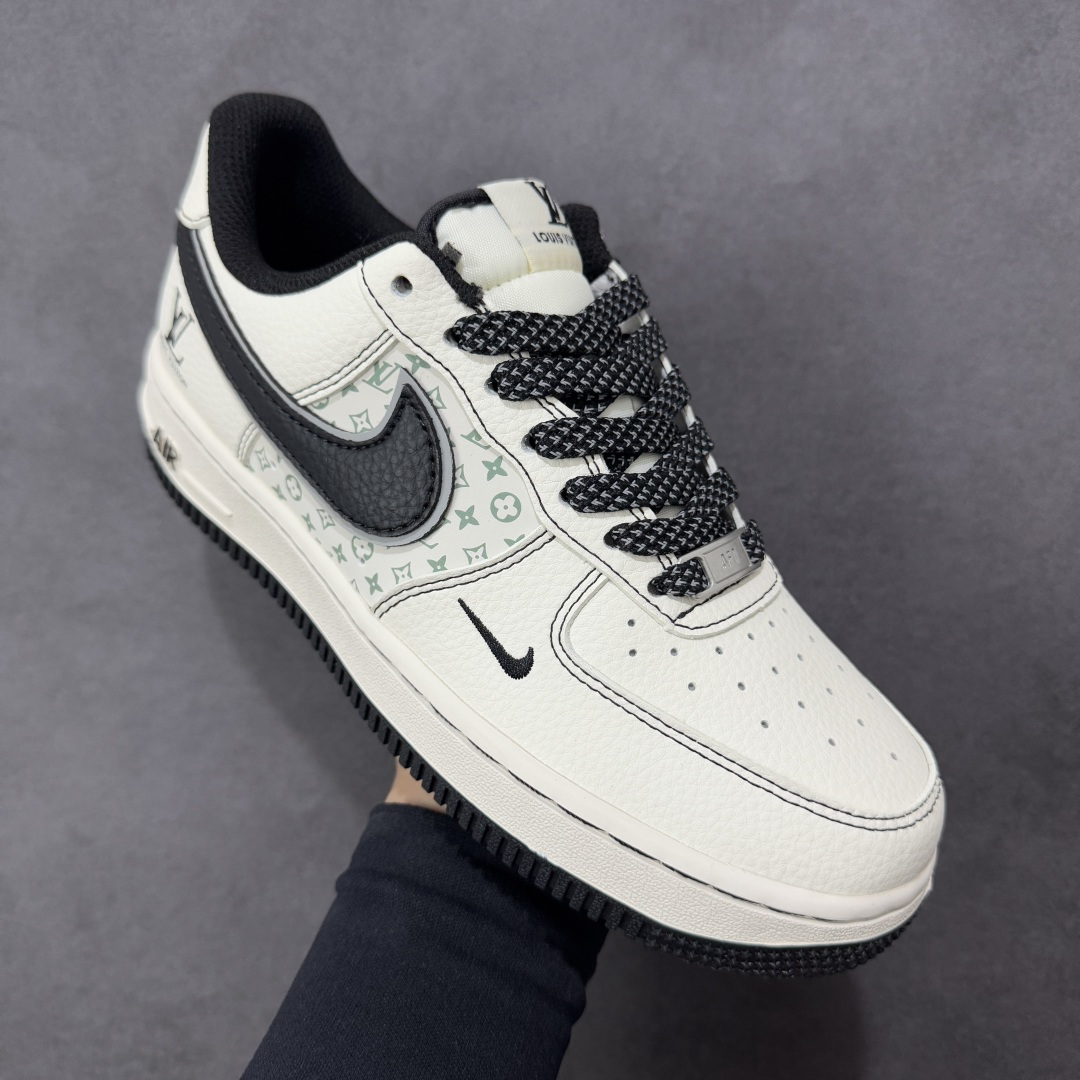图片[3]-【定制版】Nike Air Force 1\’07 Low LV联名 印花米黑勾 空军一号 低帮休闲板鞋  #原楦头原纸板 原装鞋盒 定制五金配件 内置全掌气垫 原厂鞋底 货号：HH7518-080  尺码：36 36.5 37.5 38 38.5 39 40 40.5 41 42 42.5 43 44 44.5 45-选品中心