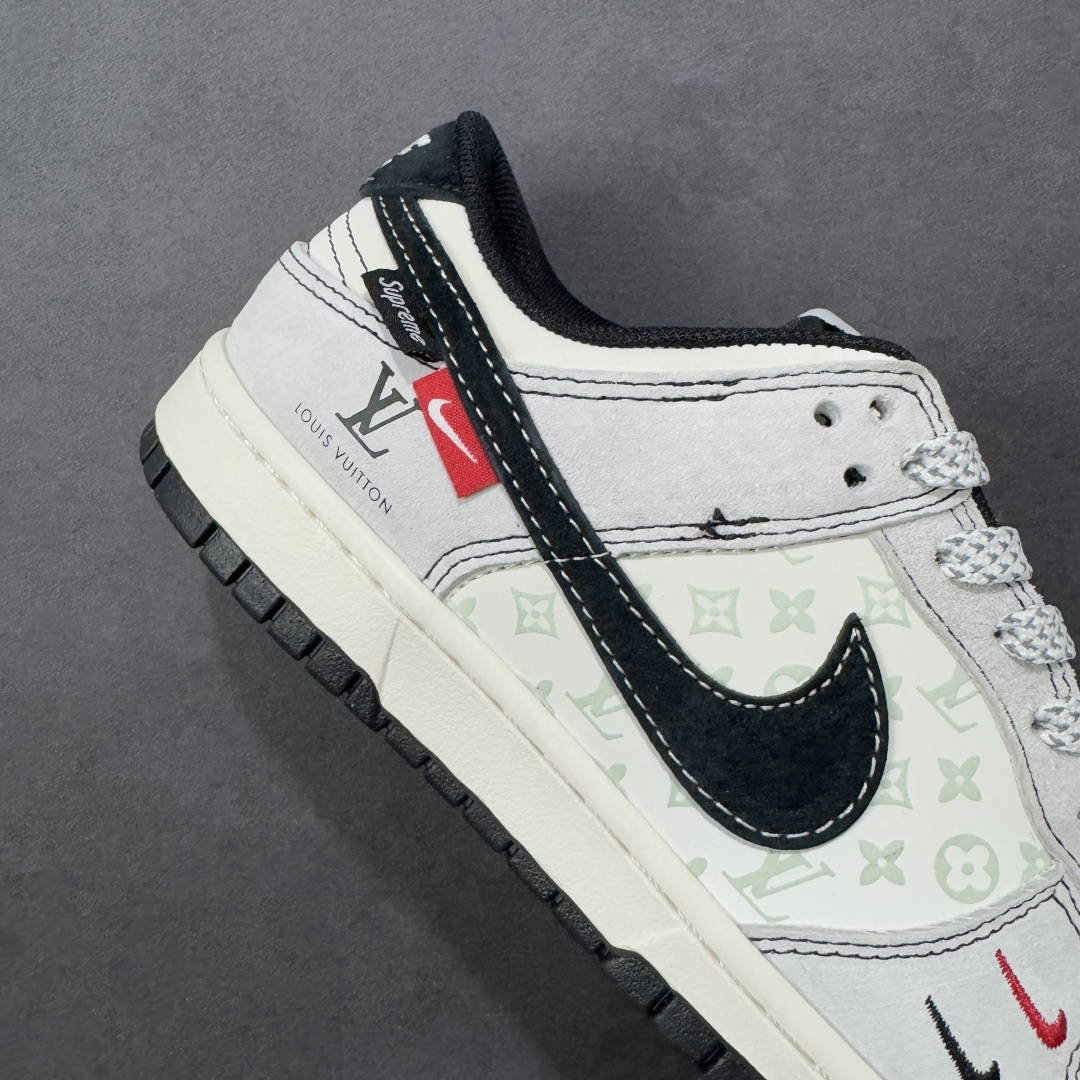 图片[6]-【定制版】Nike SB Dunk Low LV联名 灰猪八红黑小勾 周年高端定制 低帮休闲板鞋  #定制鞋盒 大厂纯原品质出货 超高清洁度 皮料切割干净无任何毛边 细节完美 货号：CX5050-Y11  尺码：36 36.5 37.5 38 38.5 39 40 40.5 41 42 42.5 43 44 44.5 45-选品中心