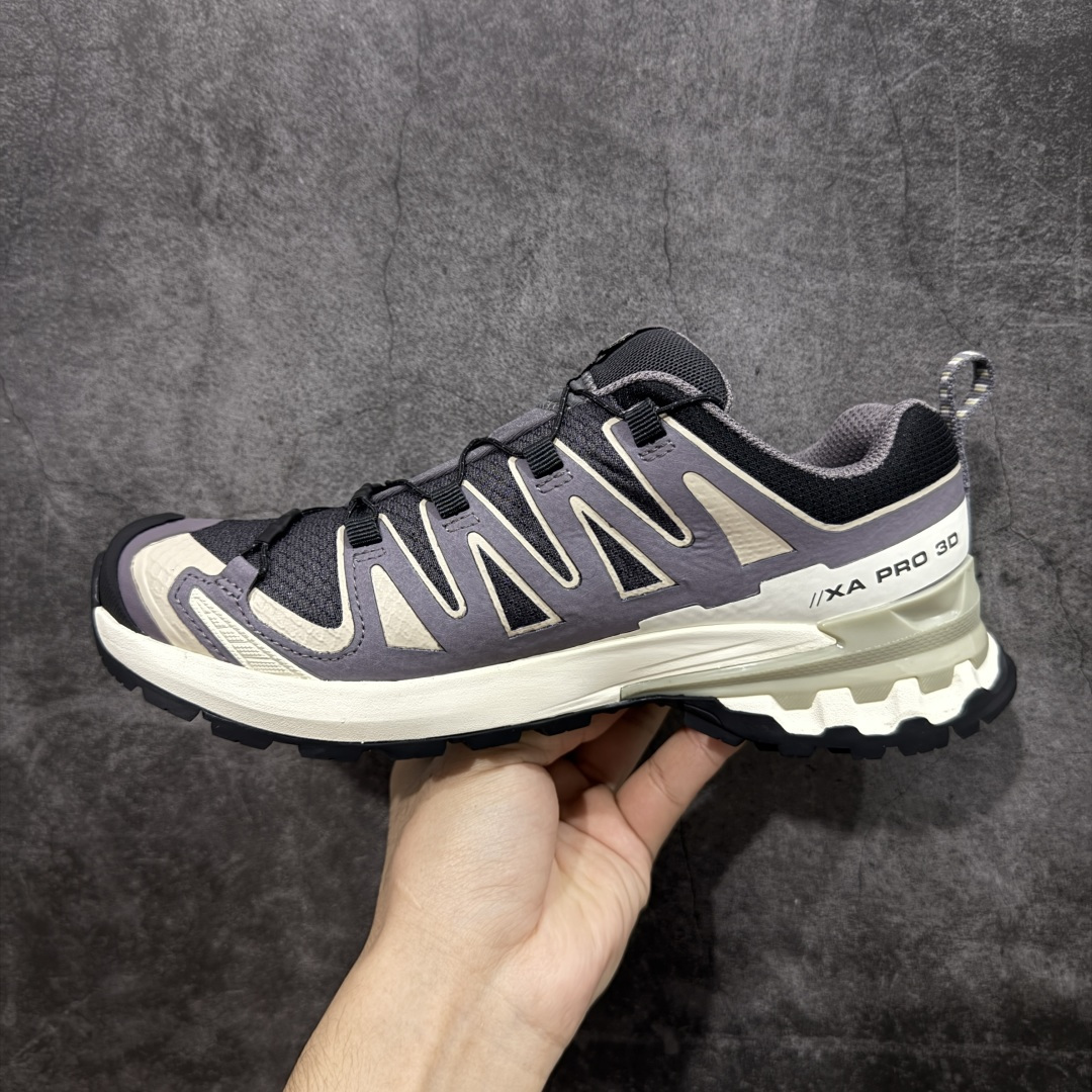 【纯原】SALOMON萨洛蒙 XA Pro 3D V9 GTX 圆头 支撑抓地 低帮 户外功能鞋 深灰黑
