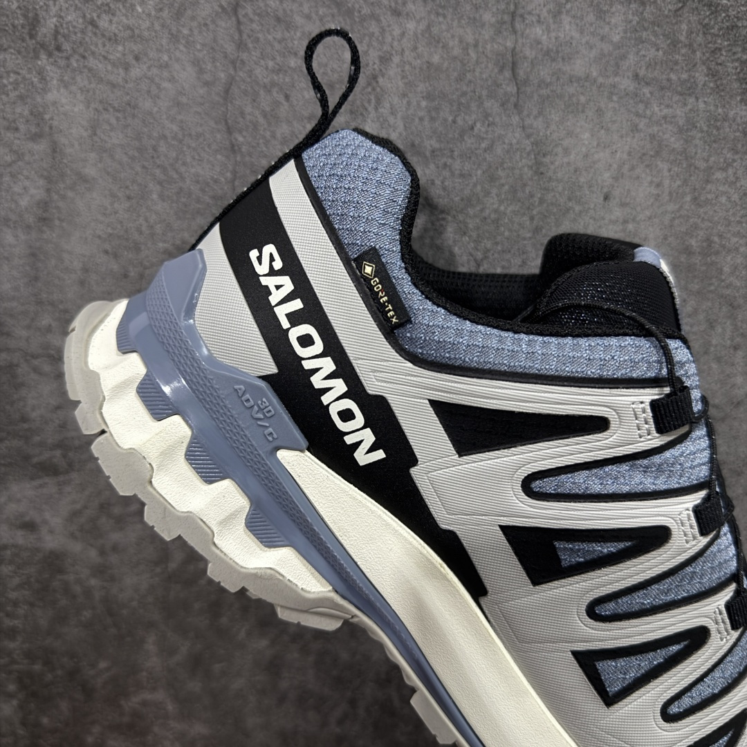 【纯原】SALOMON萨洛蒙 XA Pro 3D V9 GTX 圆头 支撑抓地 低帮 户外功能鞋 蓝灰色