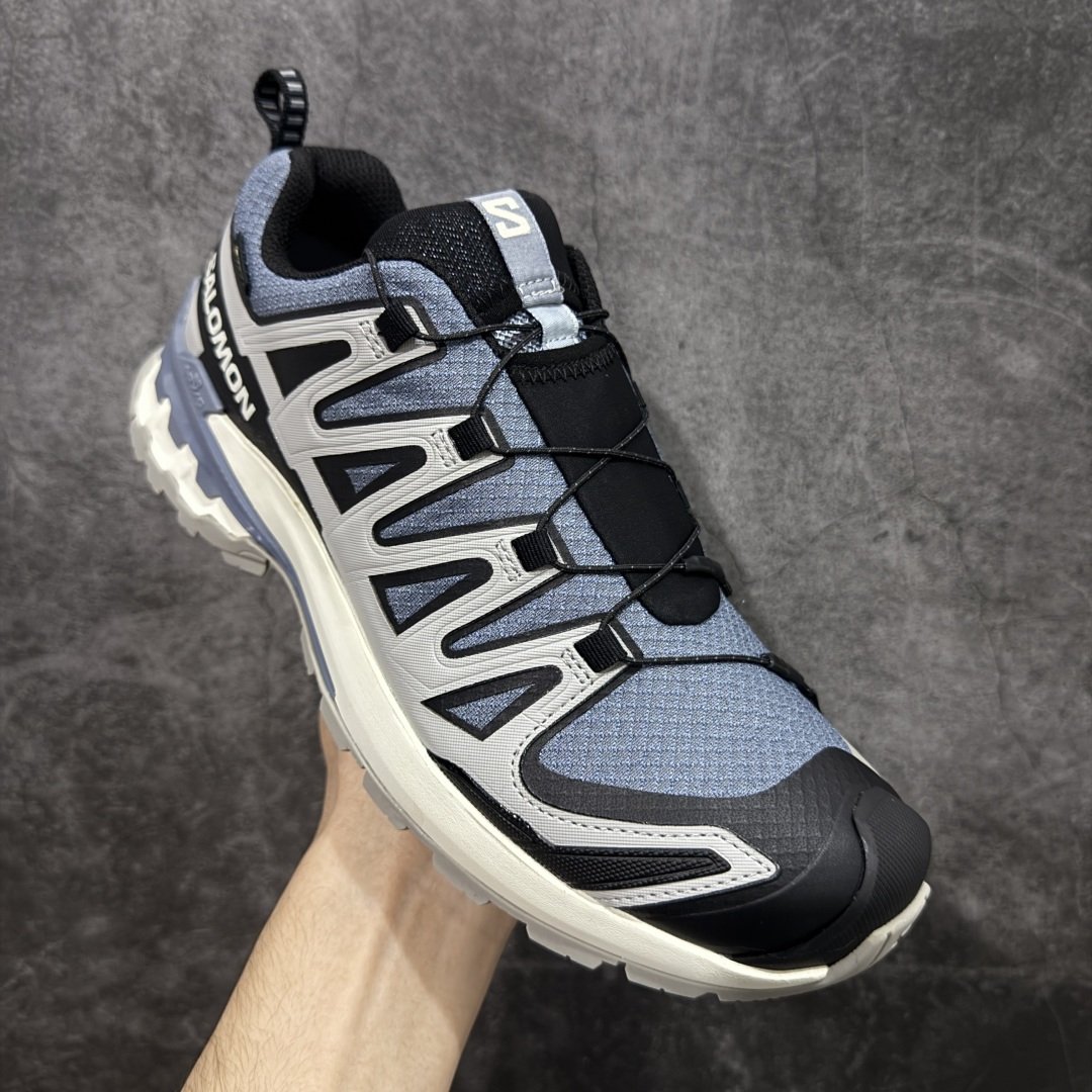【纯原】SALOMON萨洛蒙 XA Pro 3D V9 GTX 圆头 支撑抓地 低帮 户外功能鞋 蓝灰色