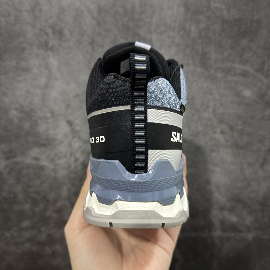 【纯原】SALOMON萨洛蒙 XA Pro 3D V9 GTX 圆头 支撑抓地 低帮 户外功能鞋 蓝灰色