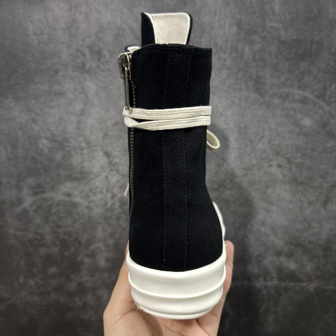 图片[4]-【莞产G版】薄底帆布黑色高帮大匡威 RO / Rick Owens DRKSHDW 瑞克·欧文斯【副线】 【款式】 大匡威/低帮/厚底/ 光泽金属尼龙布 低帮 西瓜头 【皮料】 东莞原厂进口全新2025年新材质““水洗牛仔黑色斜纹布” 【鞋带】 鞋带采用水染定织法工艺，高密度之下，透出光泽感！ 【鞋头】软糯，轻轻按压有牛皮细细的纹理质感！ 【鞋底】TPU大底奶香味！硬度、肤感一比一！鞋底logo钢印清晰正确！ 【鞋垫】独家私人开模压印！牛皮贴面，双层复合！ 【尺码】 ：36 37 38 39 40 41 42 43 44 45 46！-选品中心