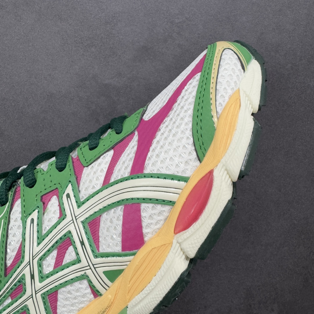 图片[5]-【公司级】Asics Gel-Cumulus 16 白绿粉 亚瑟士复古时尚缓震运动跑步鞋 鞋面采用无缝线工程网眼设计，全面升级的FF BLAST™ PLUS泡棉，更轻、更弹、更耐久。相比前代更轻盈鞋底采用了轻质发泡材料,并在后跟和前掌处采用了亚瑟士核心科技GEL缓震胶,赋予鞋款强大的缓冲性能,提供了更柔软舒适的穿着体验。AHAR® PLUS超耐磨橡胶大底，延长跑鞋使用寿命。 货号：1203A763-100 尺码：36 37 37.5 38 39 39.5 40 40.5 41.5 42 42.5 43.5 44 45 编码：AMB260270-选品中心