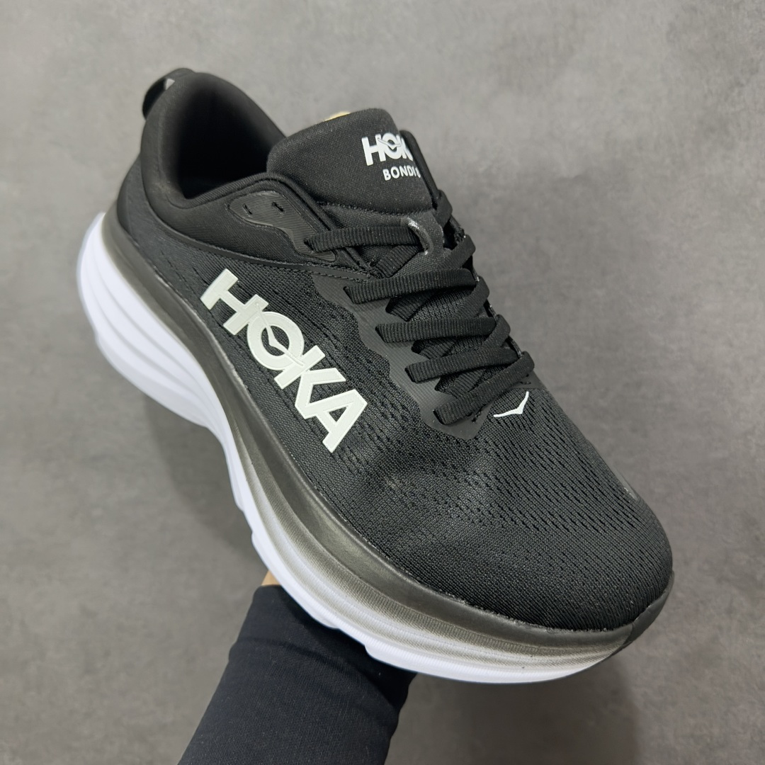 图片[3]-【YH版本】Bondi邦代8是HOKA ONE ONE的顶级缓震跑鞋，超宽超厚的中底，缓震极限很高，稳定性和舒适度也超好，适合大体重和初跑入门人群进行日常有氧慢跑，日常通勤和休闲走路都适合。 \\t 中底采用33mm厚的全新超轻缓震泡棉，是HOKA路跑系列的缓震担当，兼顾轻量与缓震，脚感软弹舒适，具备良好的回弹性。搭载了速度型滚动平衡技术，让步伐更顺畅，给予跑者向前运动的推进感。 \\t 嵌入式鞋床将双足安全固定于中底，提升落地时的稳定性，为脚后跟带来有力支撑。鞋面采用轻盈柔软的工程网纱材质，透气又环保，包裹性佳。大底采用大面积橡胶贴片，具备更好的耐磨性和防滑性。 \\t 尺码36 36.5 37.5 38 38.5 39 40 40.5 41 42 42.5 43 44 44.5 45 46 47-选品中心