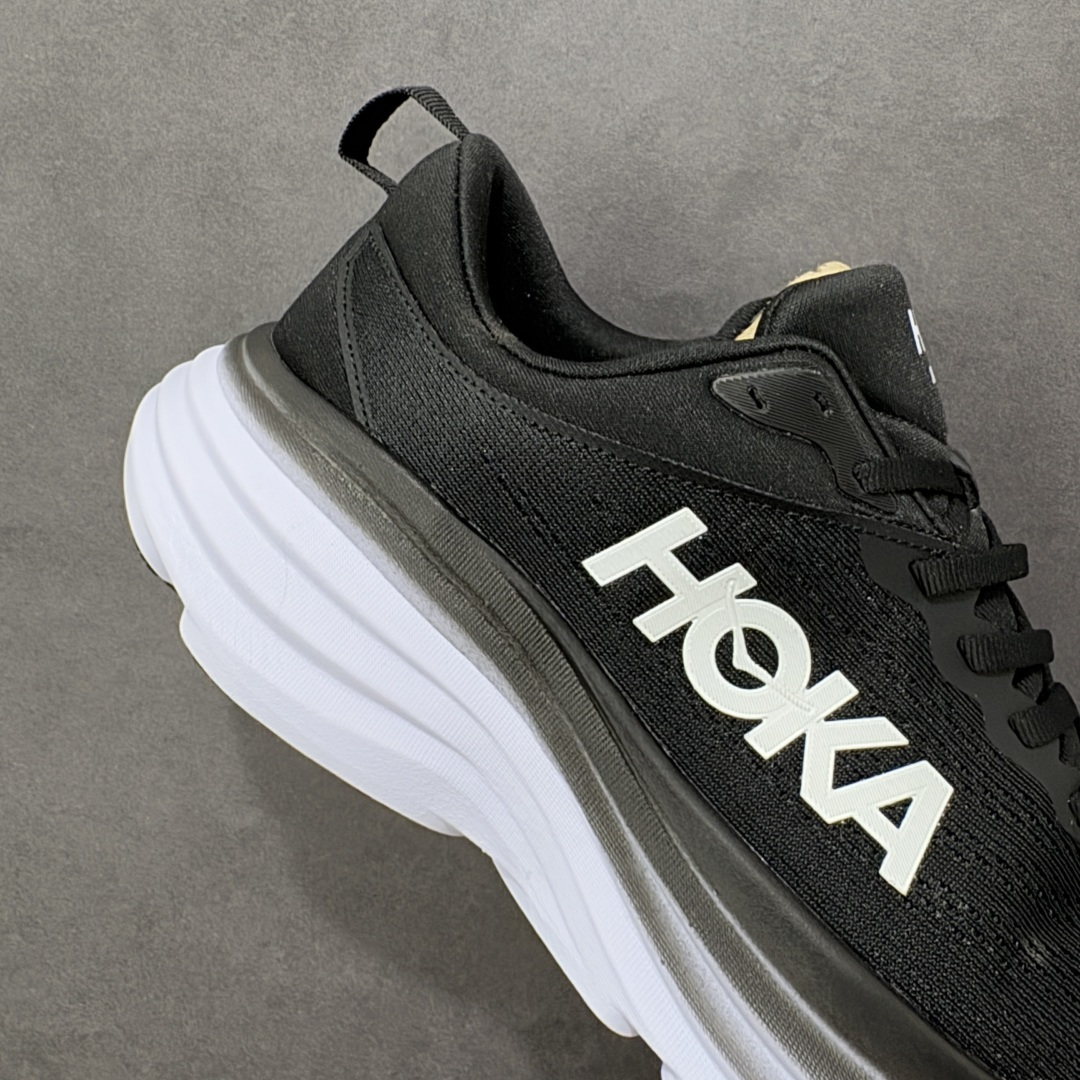 图片[6]-【YH版本】Bondi邦代8是HOKA ONE ONE的顶级缓震跑鞋，超宽超厚的中底，缓震极限很高，稳定性和舒适度也超好，适合大体重和初跑入门人群进行日常有氧慢跑，日常通勤和休闲走路都适合。 \\t 中底采用33mm厚的全新超轻缓震泡棉，是HOKA路跑系列的缓震担当，兼顾轻量与缓震，脚感软弹舒适，具备良好的回弹性。搭载了速度型滚动平衡技术，让步伐更顺畅，给予跑者向前运动的推进感。 \\t 嵌入式鞋床将双足安全固定于中底，提升落地时的稳定性，为脚后跟带来有力支撑。鞋面采用轻盈柔软的工程网纱材质，透气又环保，包裹性佳。大底采用大面积橡胶贴片，具备更好的耐磨性和防滑性。 \\t 尺码36 36.5 37.5 38 38.5 39 40 40.5 41 42 42.5 43 44 44.5 45 46 47-选品中心