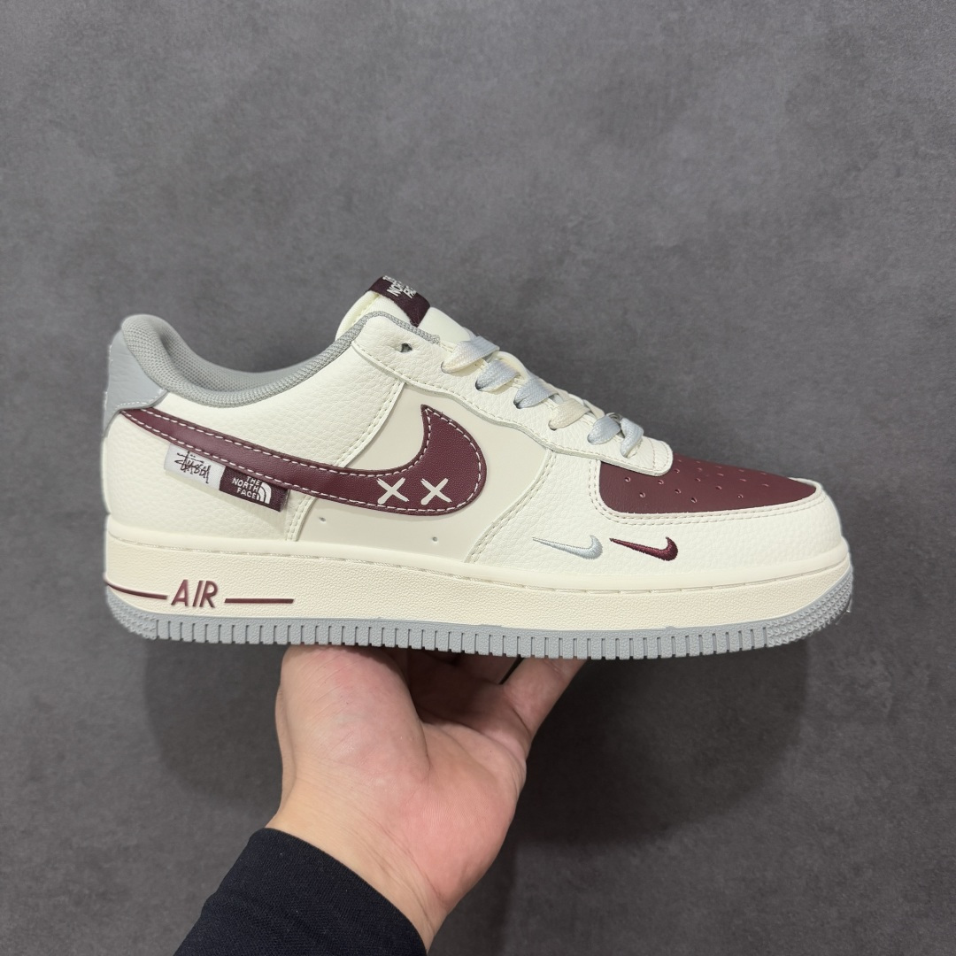 【定制版】Nike Air Force 1'07 Low 联名 米灰红小双勾 空军一号低帮休闲板鞋#原楦