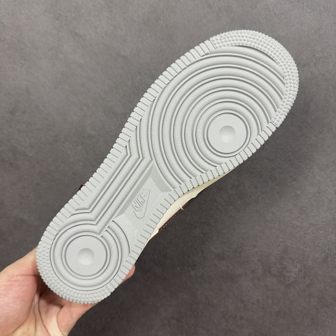 【定制版】Nike Air Force 1'07 Low 联名 米灰红小双勾 空军一号低帮休闲板鞋#原楦