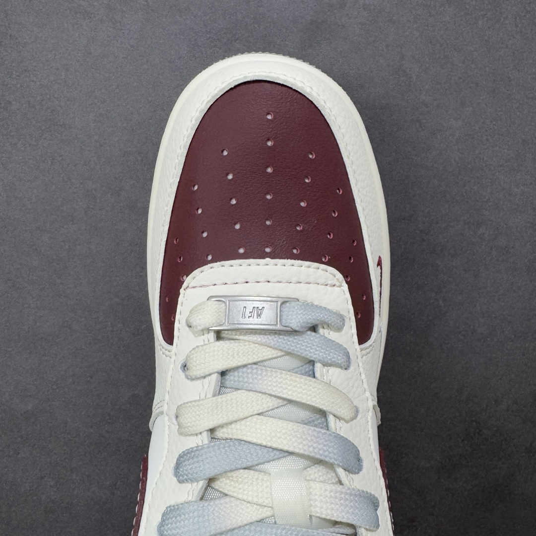 【定制版】Nike Air Force 1'07 Low 联名 米灰红小双勾 空军一号低帮休闲板鞋#原楦