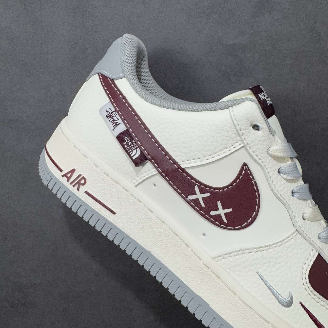 【定制版】Nike Air Force 1'07 Low 联名 米灰红小双勾 空军一号低帮休闲板鞋#原楦