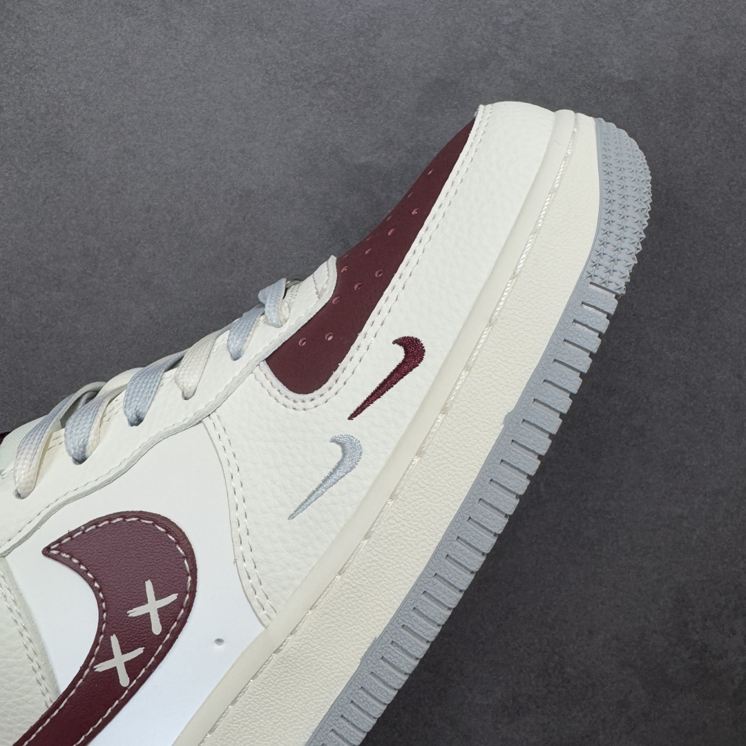 【定制版】Nike Air Force 1'07 Low 联名 米灰红小双勾 空军一号低帮休闲板鞋#原楦