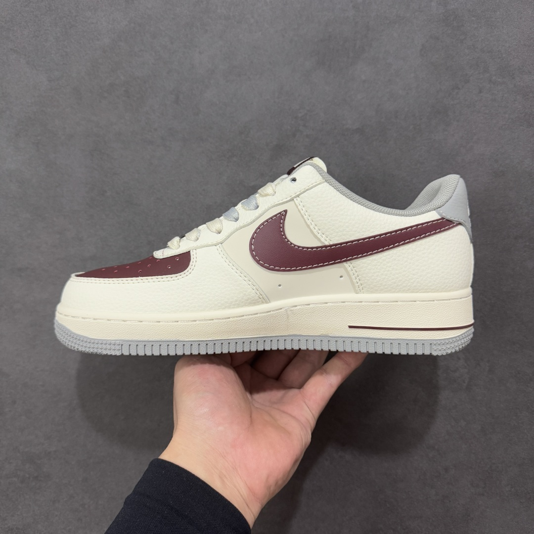 【定制版】Nike Air Force 1'07 Low 联名 米灰红小双勾 空军一号低帮休闲板鞋#原楦