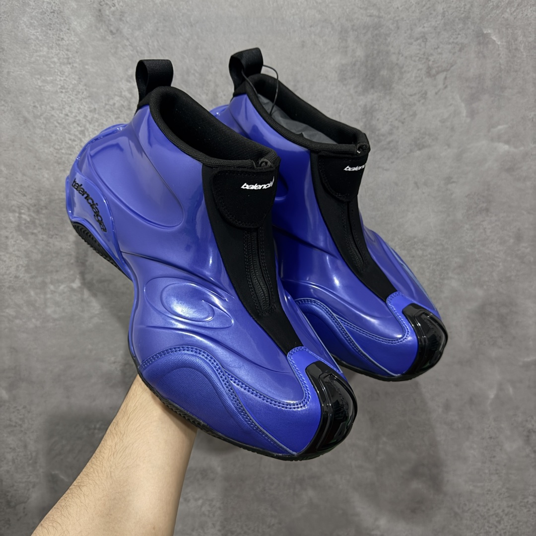 【XA版本】Balenciaga巴黎世家 basketball Sneaker 篮球鞋 圆头拉链 中帮 生活休闲鞋 蓝黑 原鞋购入 全新开发出品 细节多次较对 原材料制作 酷炫鞋型 类似于喷泡风格 上脚百搭 尺码:36-46-选品中心