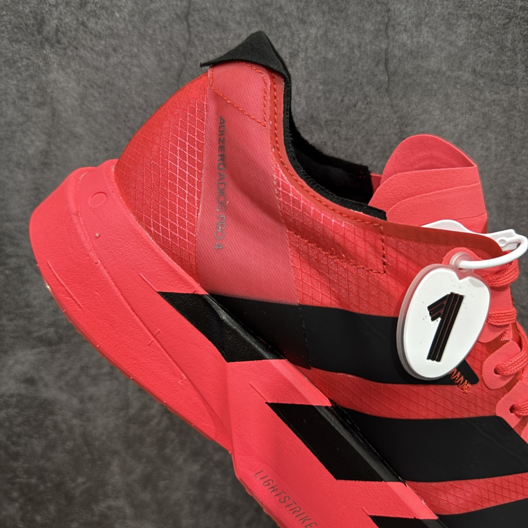 【纯原】Adidas Adizero Adios Pro 4 M竞训跑步鞋 红黑色 JR6368市场独一