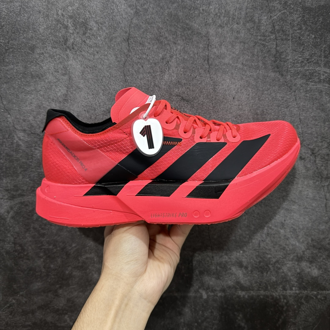 【纯原】Adidas Adizero Adios Pro 4 M竞训跑步鞋 红黑色 JR6368市场独一