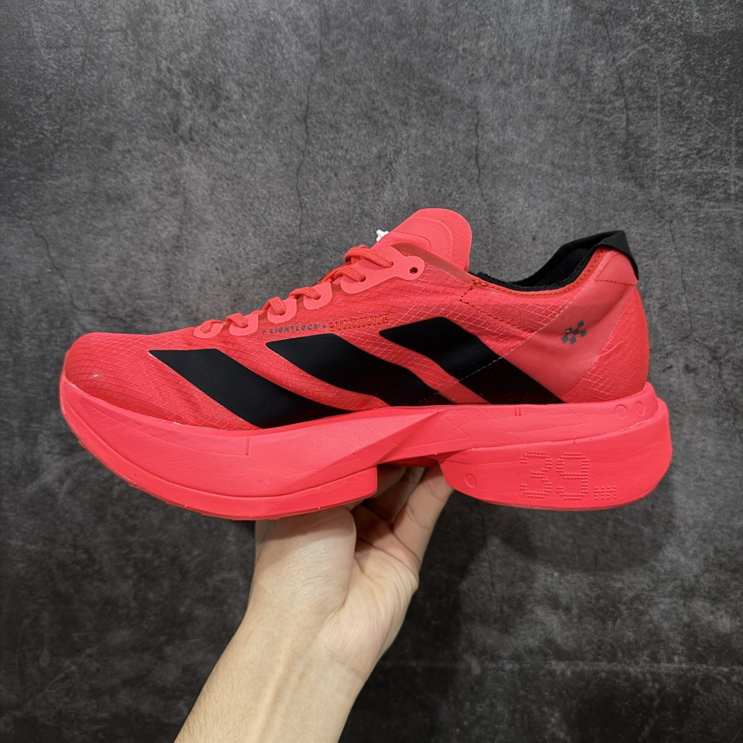 【纯原】Adidas Adizero Adios Pro 4 M竞训跑步鞋 红黑色 JR6368市场独一