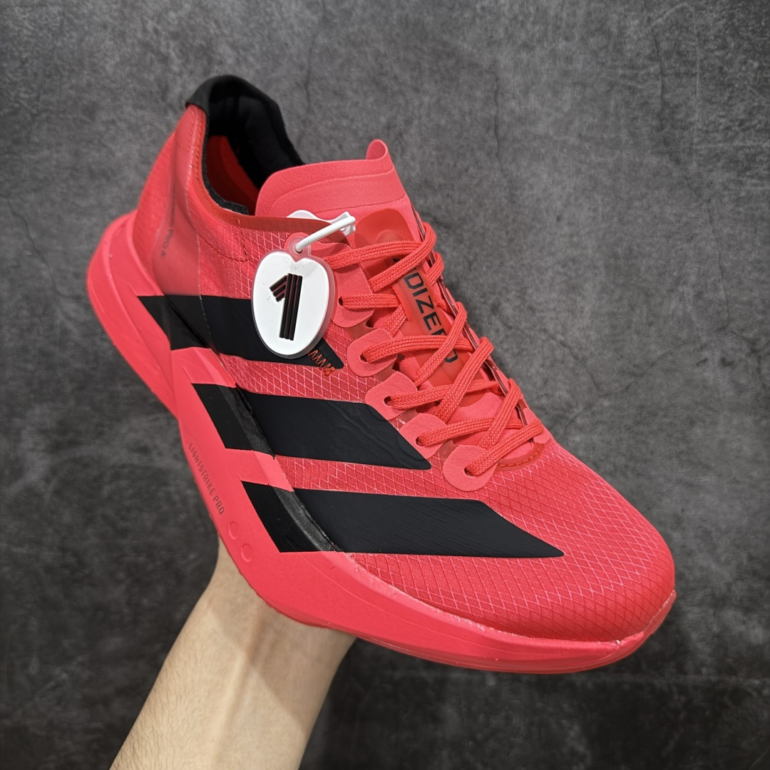 【纯原】Adidas Adizero Adios Pro 4 M竞训跑步鞋 红黑色 JR6368市场独一