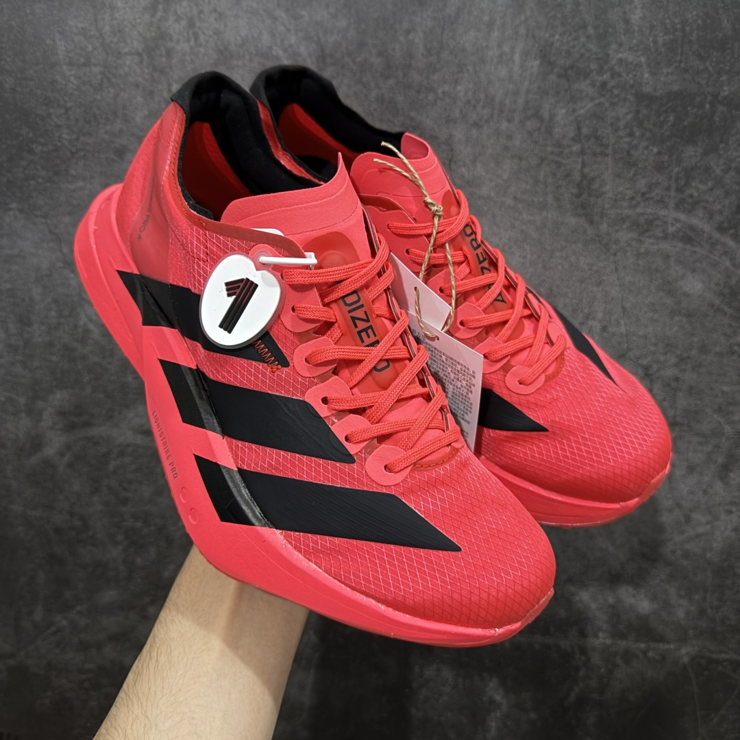 【纯原】Adidas Adizero Adios Pro 4 M竞训跑步鞋 红黑色 JR6368市场独一