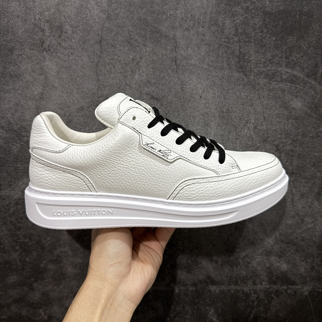 【海淘代购版】LOUIS VUITTON LV Beverly Hills 牛皮 圆头系带 低帮 时尚板鞋 男款 白色 海淘代购同渠道品质 高端零售 外贸充正专供 原版购入开发 ZP级全套包装 完美楦型 正确卡色 大底TPU 质感媲美原版 细节与原版一致 请注意区分市面通货材 尺码：38 39 40 41 42 43 44 45 46-选品中心