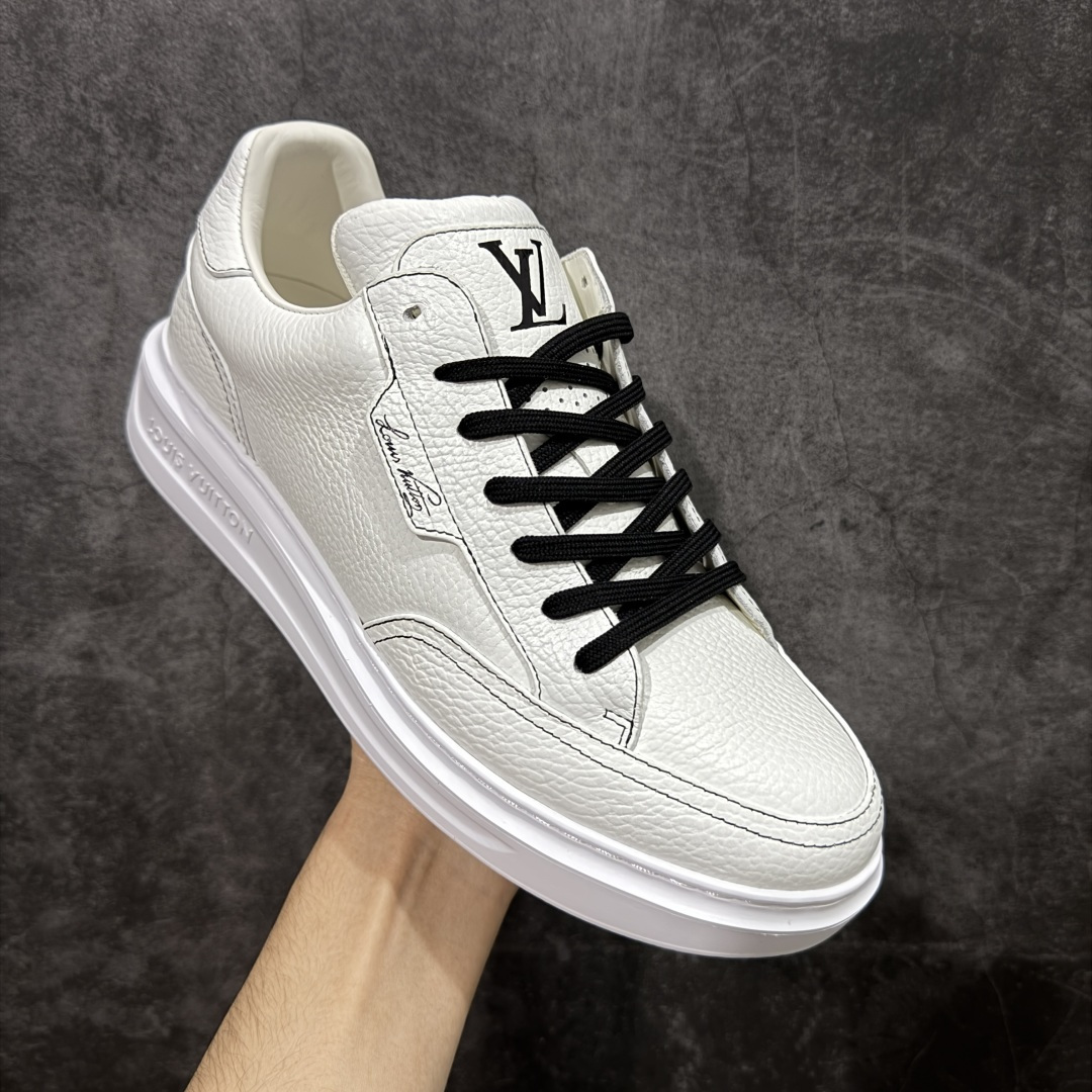 图片[3]-【海淘代购版】LOUIS VUITTON LV Beverly Hills 牛皮 圆头系带 低帮 时尚板鞋 男款 白色 海淘代购同渠道品质 高端零售 外贸充正专供 原版购入开发 ZP级全套包装 完美楦型 正确卡色 大底TPU 质感媲美原版 细节与原版一致 请注意区分市面通货材 尺码：38 39 40 41 42 43 44 45 46-选品中心