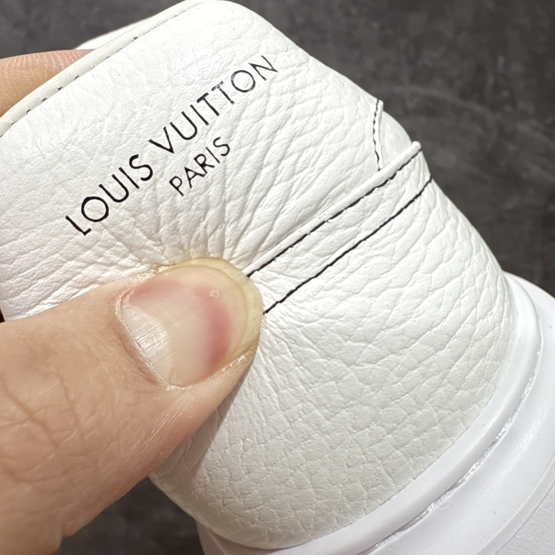 图片[2]-【海淘代购版】LOUIS VUITTON LV Beverly Hills 牛皮 圆头系带 低帮 时尚板鞋 男款 白色 海淘代购同渠道品质 高端零售 外贸充正专供 原版购入开发 ZP级全套包装 完美楦型 正确卡色 大底TPU 质感媲美原版 细节与原版一致 请注意区分市面通货材 尺码：38 39 40 41 42 43 44 45 46-选品中心