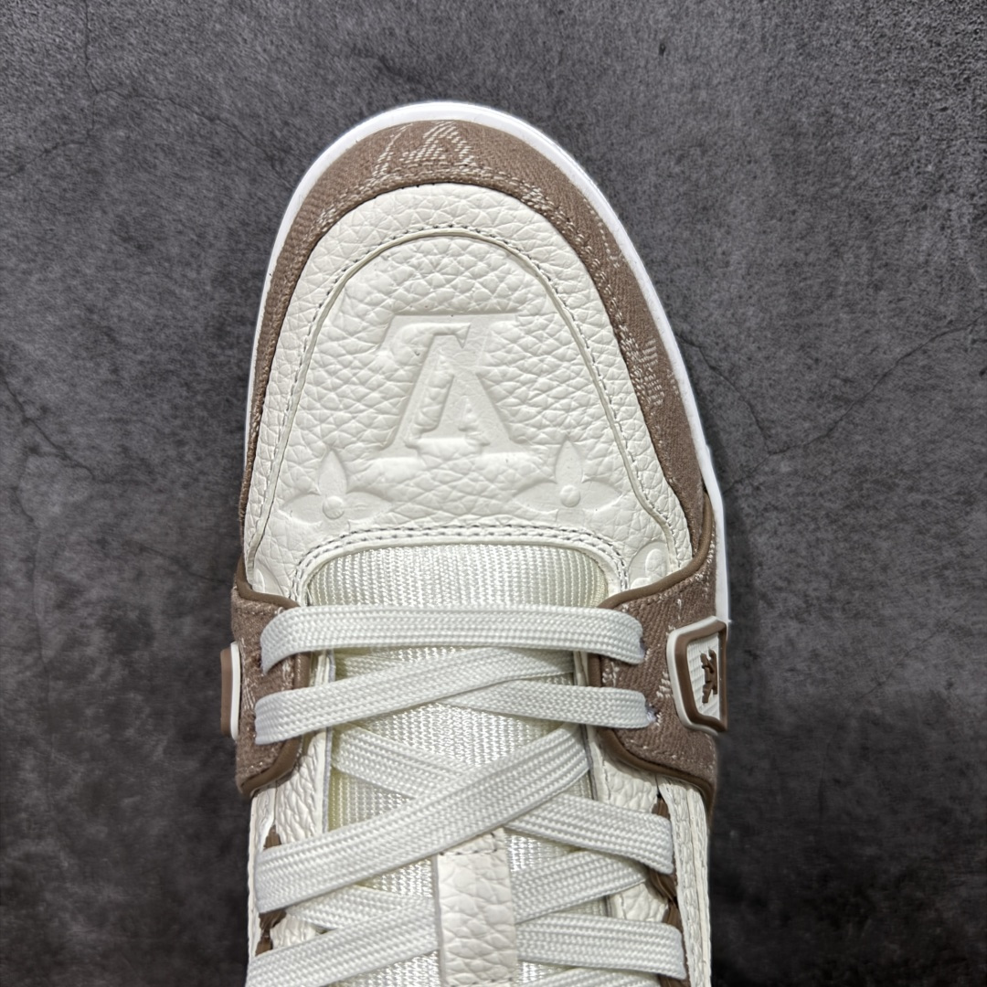 【纯原】 现货当天可取LV Trainer系列高奢运动鞋 白咖啡白粽牛仔新款芯片顶级 潮人必备单品同步Z