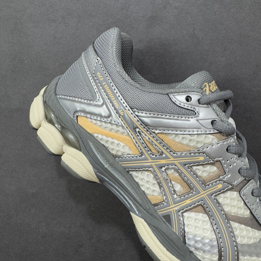 图片[6]-【公司级】Asics Gel-Cumulus 16 亚瑟士复古时尚缓震运动跑步鞋 鞋面采用无缝线工程网眼设计，全面升级的FF BLAST™ PLUS泡棉，更轻、更弹、更耐久。相比前代更轻盈鞋底采用了轻质发泡材料,并在后跟和前掌处采用了亚瑟士核心科技GEL缓震胶,赋予鞋款强大的缓冲性能,提供了更柔软舒适的穿着体验。AHAR® PLUS超耐磨橡胶大底，延长跑鞋使用寿命。 货号：1203A733-101 尺码：36 37 37.5 38 39 39.5 40 40.5 41.5 42 42.5 43.5 44 45 编码：AMB260270-选品中心