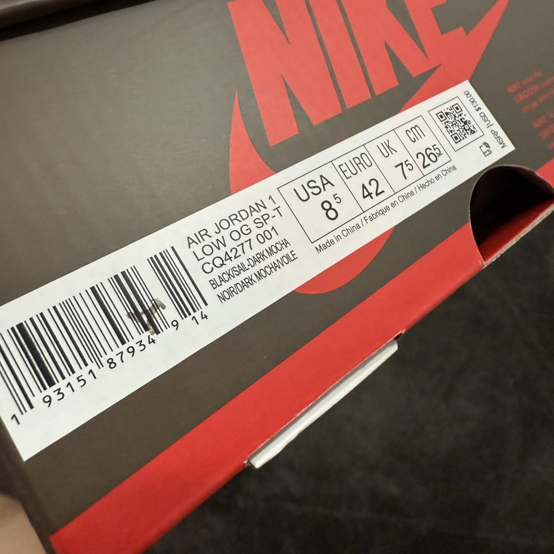 【XE纯原】Travis Scott x Air Jordan AJ1 Low OG SP TS联名 倒