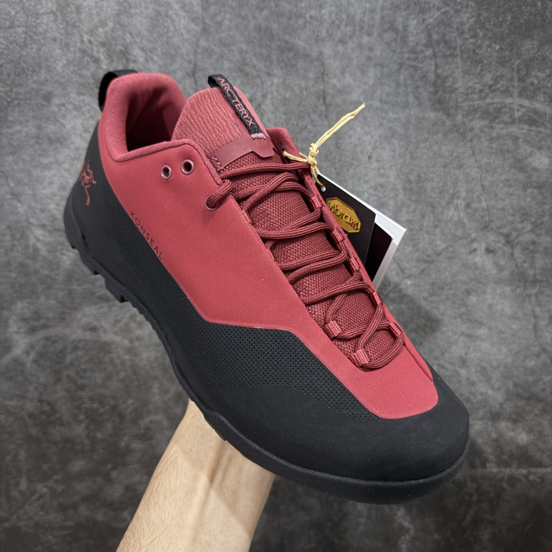 【纯原】Arcteryx始祖鸟 Konseal Shoe 舒适 防滑耐磨透气支撑抓地 登山鞋 沙色 黑红