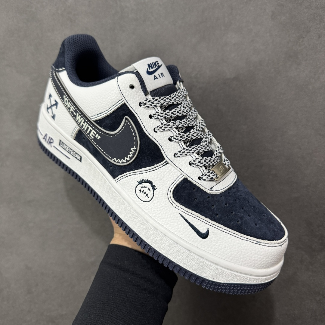【定制版】NIke Air Force 1 '07 Low “OFF-WHITE联名——深蓝鬼脸”空军一