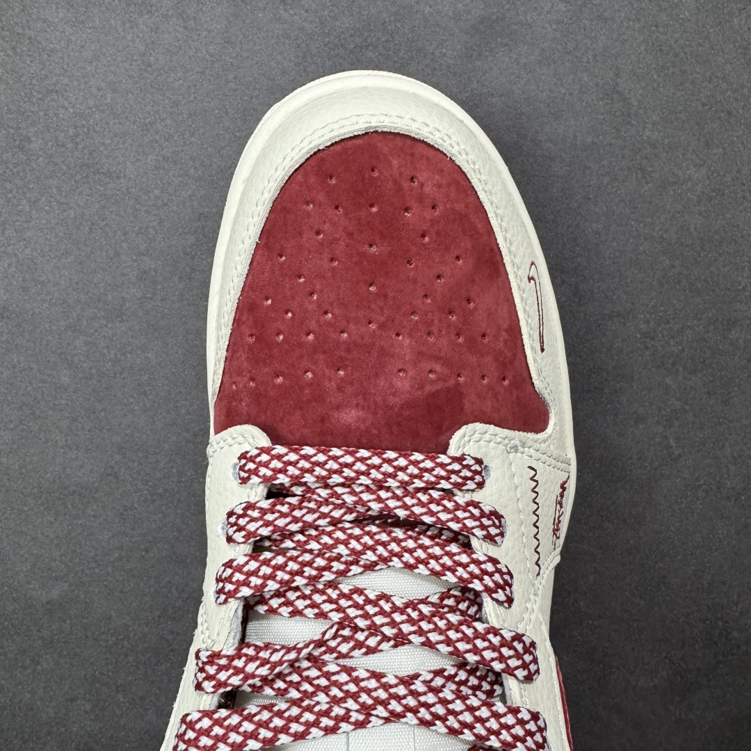 【纯原】Nike Jordan Air Jordan 1“斯图西联名——酒红猪八” 高端定制 低帮 复古
