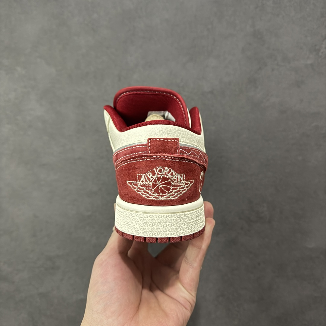 【纯原】Nike Jordan Air Jordan 1“斯图西联名——酒红猪八” 高端定制 低帮 复古