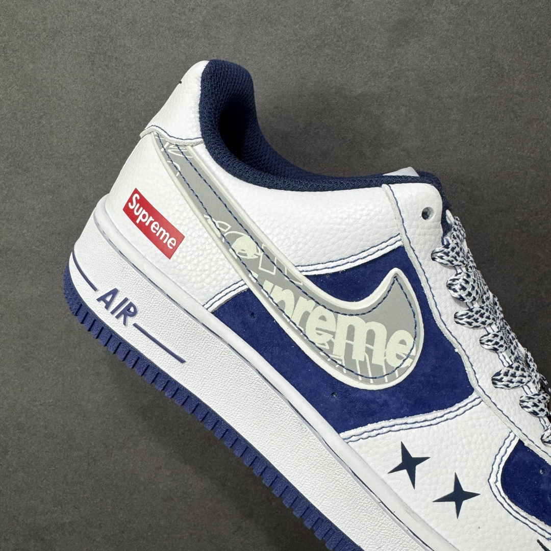 【纯原】Nike Air Force 1'07 Low Supreme联名 灰勾蓝猪八 空军一号低帮休闲