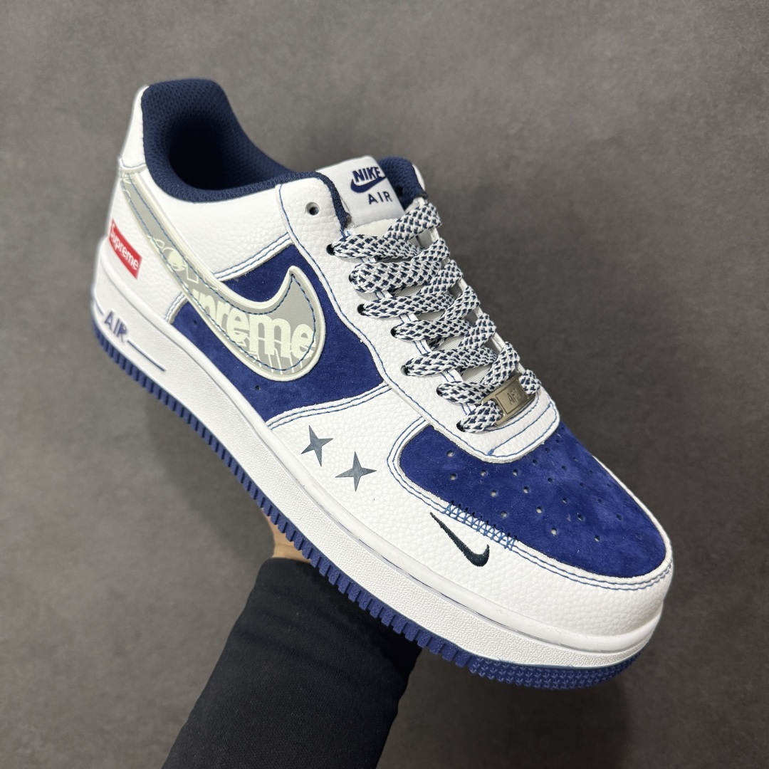 【纯原】Nike Air Force 1'07 Low Supreme联名 灰勾蓝猪八 空军一号低帮休闲