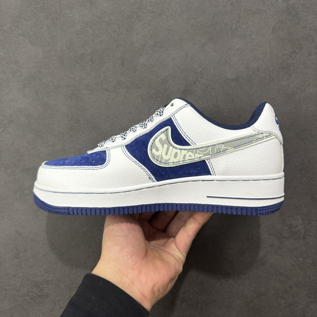 【纯原】Nike Air Force 1'07 Low Supreme联名 灰勾蓝猪八 空军一号低帮休闲