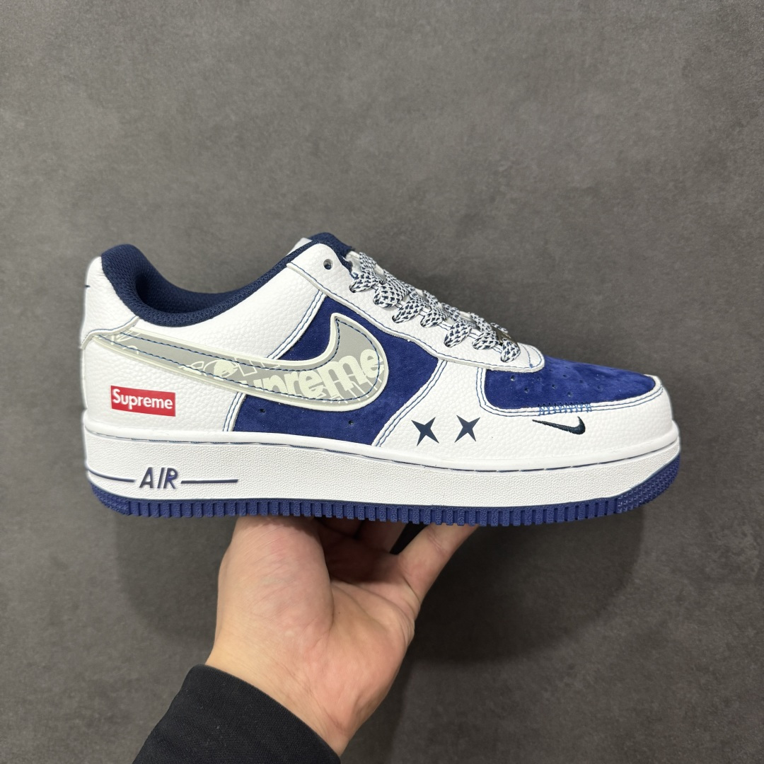 【纯原】Nike Air Force 1'07 Low Supreme联名 灰勾蓝猪八 空军一号低帮休闲