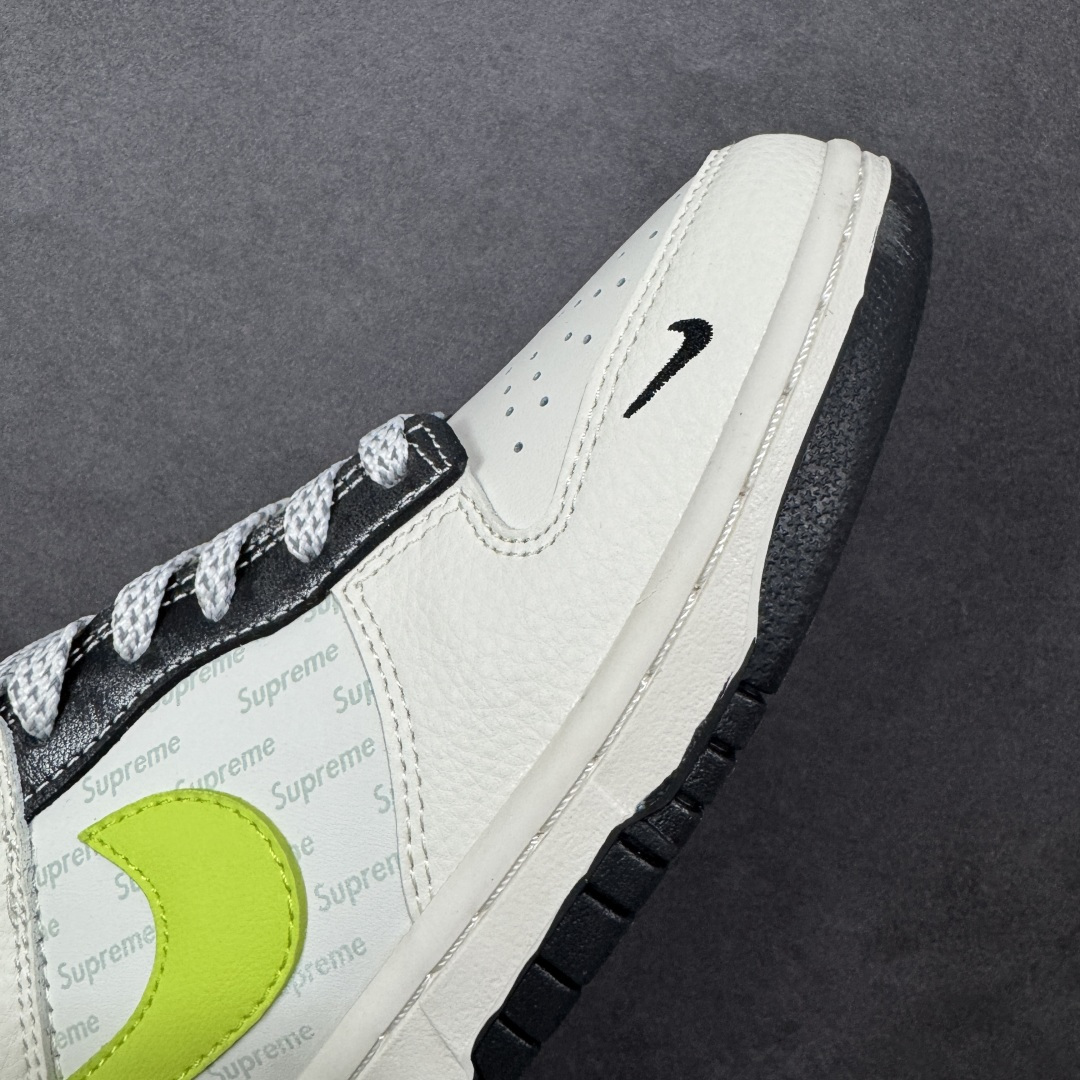 【纯原】Nike SB Dunk Low Supreme联名 荧光绿勾 周年高端定制 低帮休闲板鞋 XS