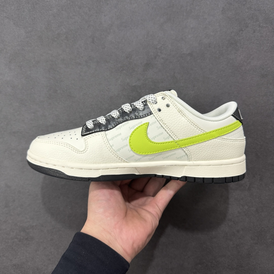 【纯原】Nike SB Dunk Low Supreme联名 荧光绿勾 周年高端定制 低帮休闲板鞋 XS