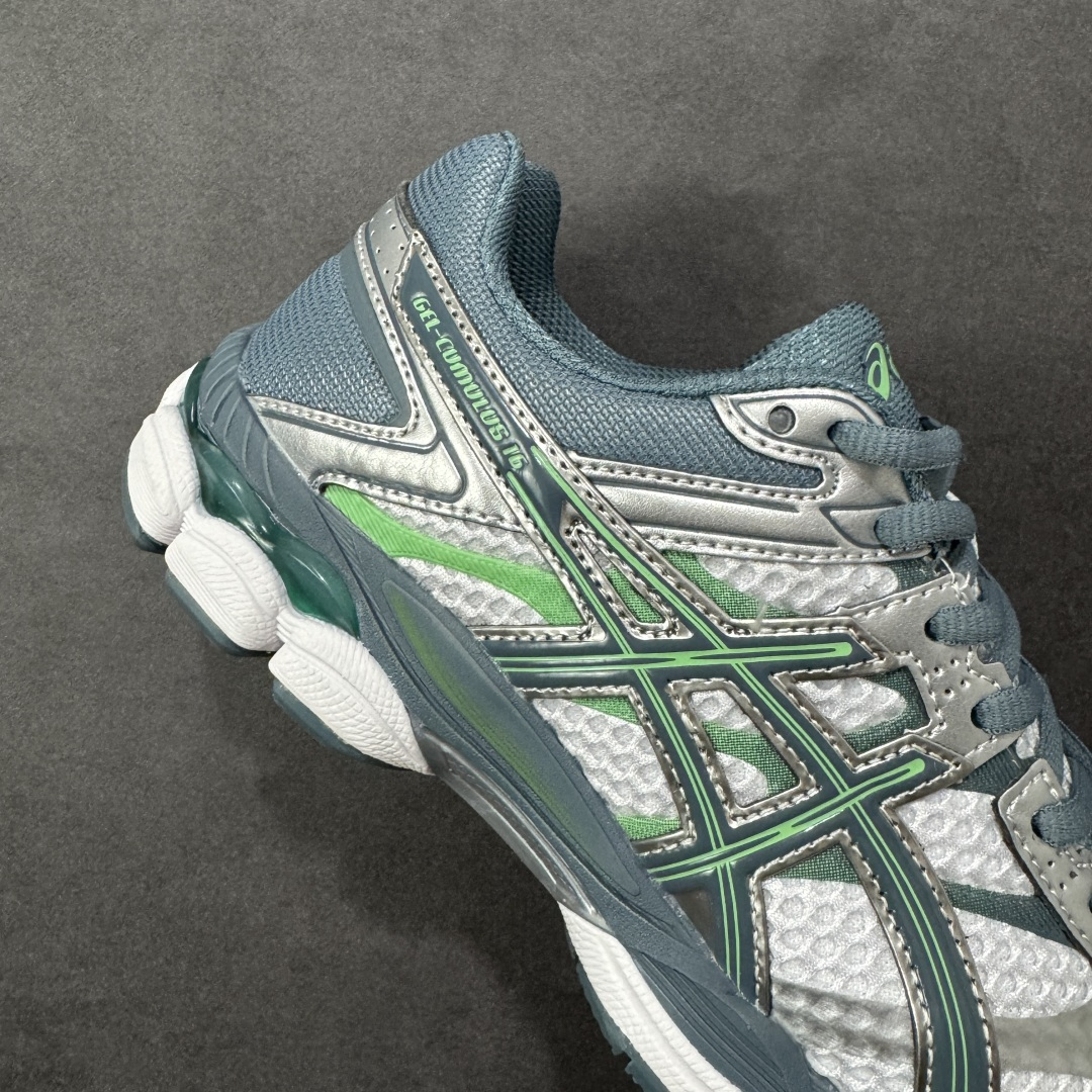 图片[6]-【公司级】Asics Gel-Cumulus 16 亚瑟士复古时尚缓震运动跑步鞋 鞋面采用无缝线工程网眼设计，全面升级的FF BLAST™ PLUS泡棉，更轻、更弹、更耐久。相比前代更轻盈鞋底采用了轻质发泡材料,并在后跟和前掌处采用了亚瑟士核心科技GEL缓震胶,赋予鞋款强大的缓冲性能,提供了更柔软舒适的穿着体验。AHAR® PLUS超耐磨橡胶大底，延长跑鞋使用寿命。 货号：1203A733-100 尺码：36 37 37.5 38 39 39.5 40 40.5 41.5 42 42.5 43.5 44 45 编码：AMB260270-选品中心