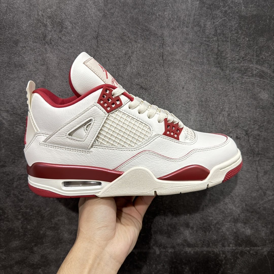 【纯原】Air Jordan AJ4 白米红情人节 HV0823-108全新升级改良 全头层软皮原鞋原楦
