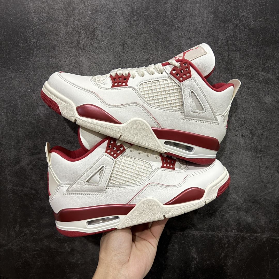 【纯原】Air Jordan AJ4 白米红情人节 HV0823-108全新升级改良 全头层软皮原鞋原楦