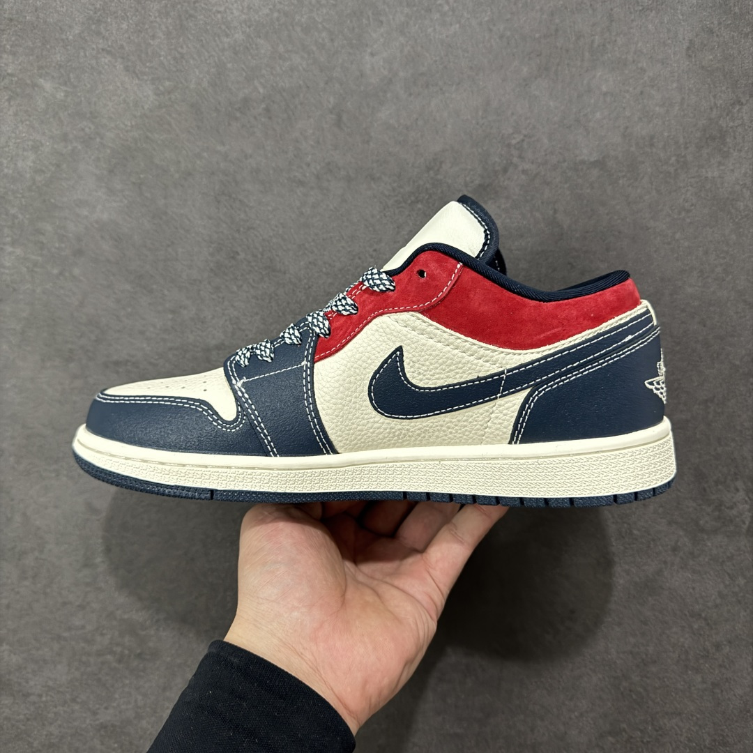 【纯原】Nike Jordan Air Jordan 1 “红蓝双勾” 高端定制 低帮 复古 减震 防滑