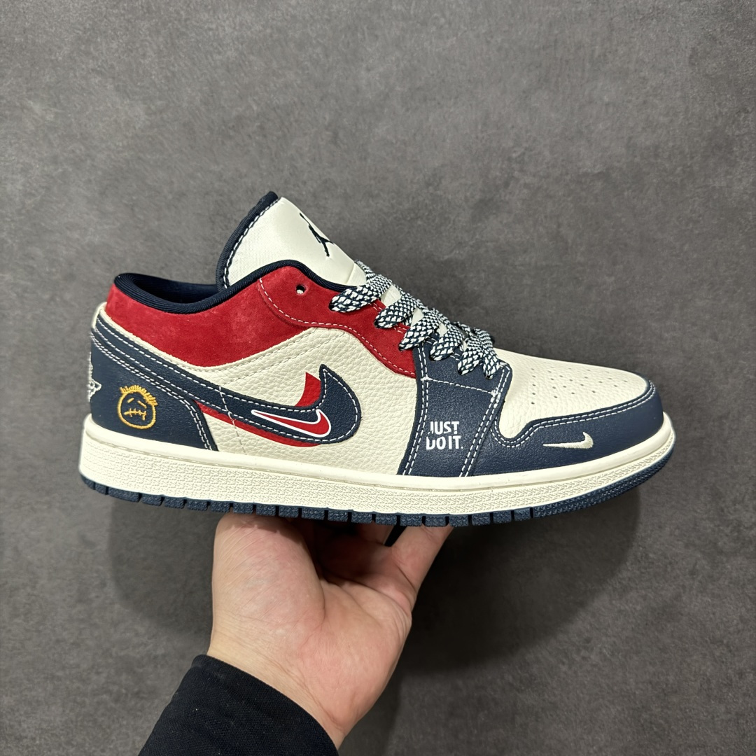 【纯原】Nike Jordan Air Jordan 1 “红蓝双勾” 高端定制 低帮 复古 减震 防滑