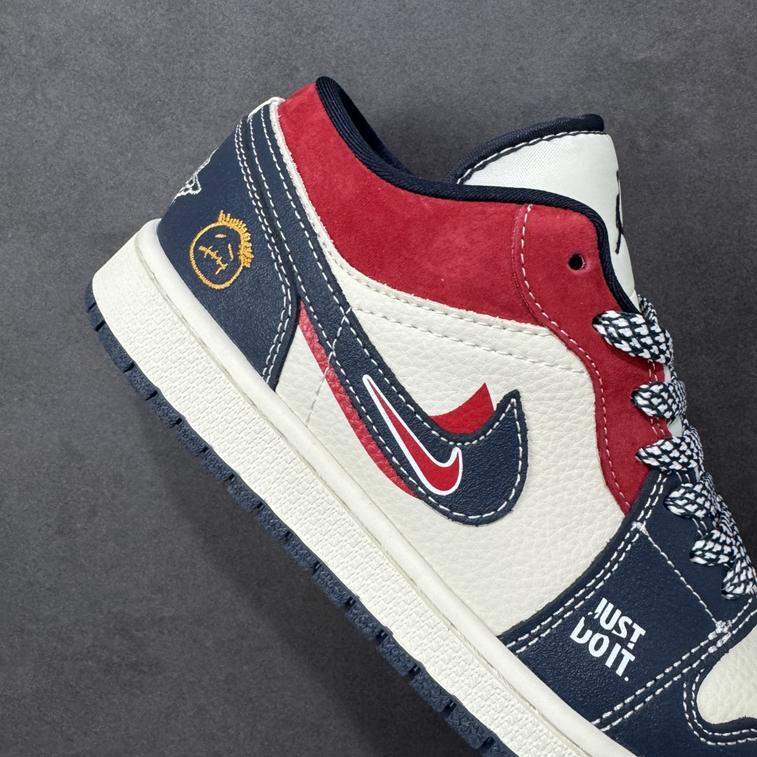 【纯原】Nike Jordan Air Jordan 1 “红蓝双勾” 高端定制 低帮 复古 减震 防滑