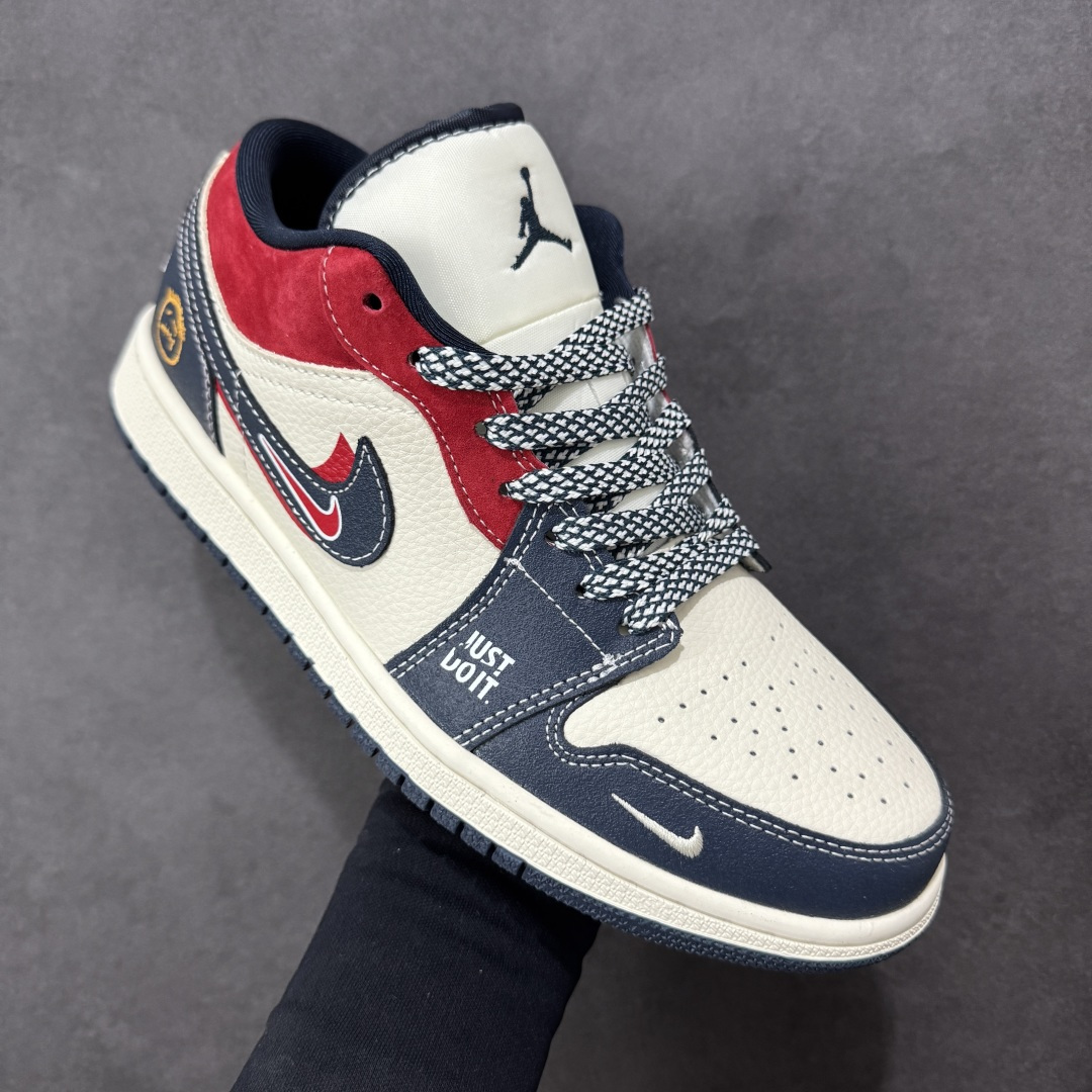 【纯原】Nike Jordan Air Jordan 1 “红蓝双勾” 高端定制 低帮 复古 减震 防滑