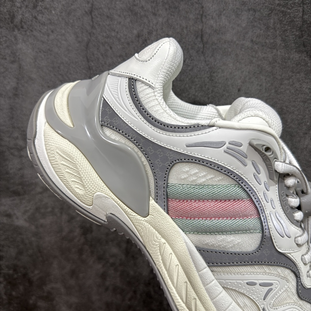 500 天花板/Goat版本Gucci Rhyton Vintage 古驰皮革角状复古老爹休闲运动慢跑鞋